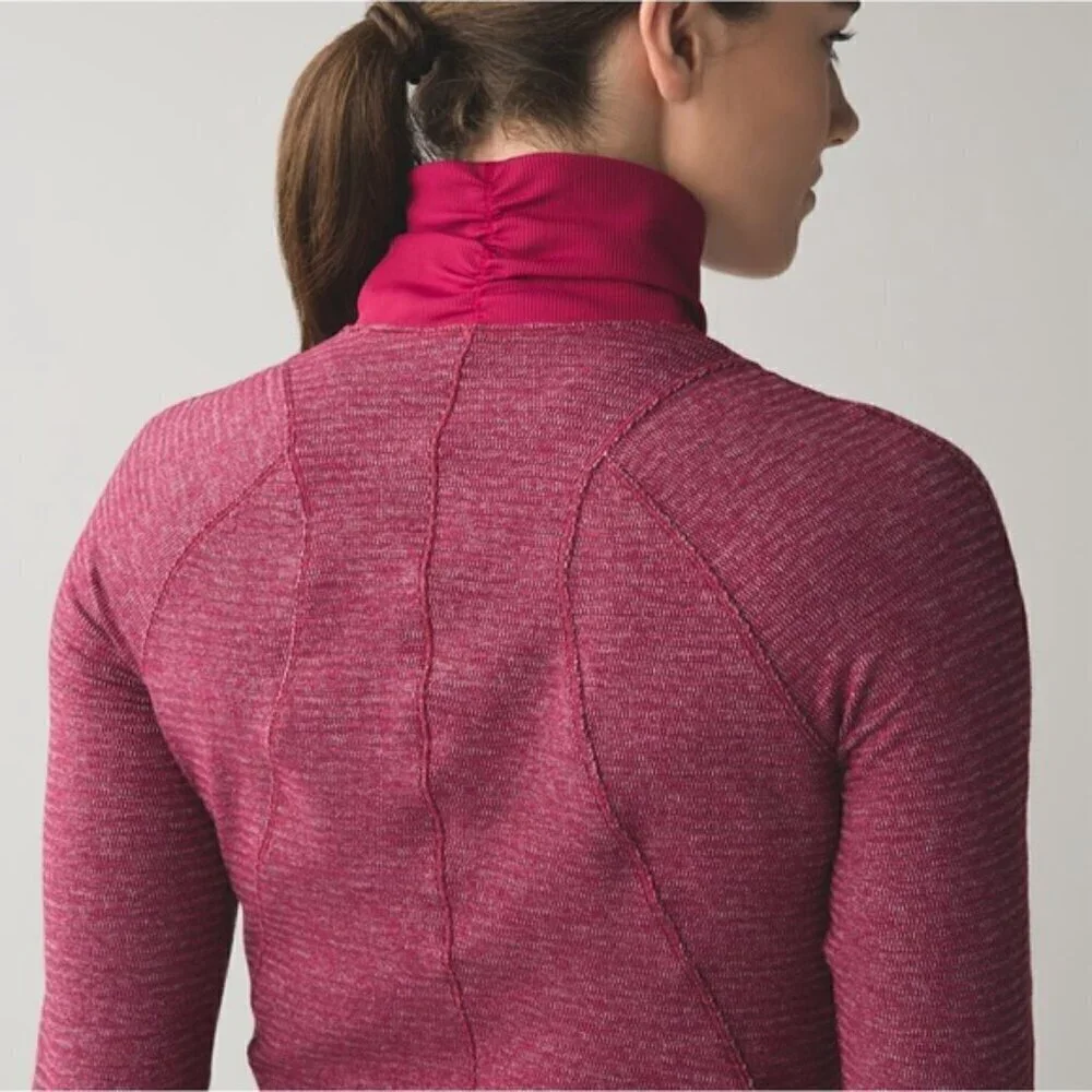 Lululemon Runderful 1/2 Zip Pullover size 6 Berry Rumble